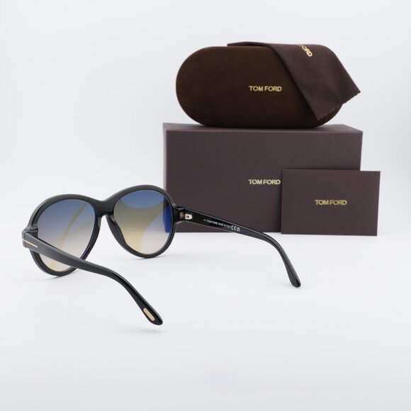 Tom Ford Camryn FT1033 01B Round Sunglasses - Black/Smoke main image 5